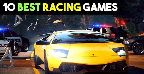 A visual representation of the top 10 Android racing games, emphasizing exciting graphics and competitive racing action.